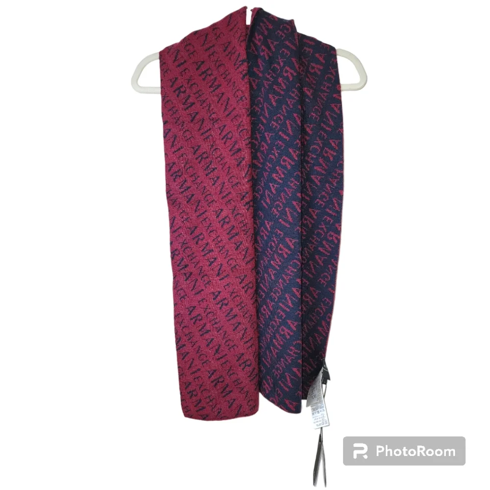 A | X Armani Exchange all over print Scarf, Burgundy/ Navy, NWT